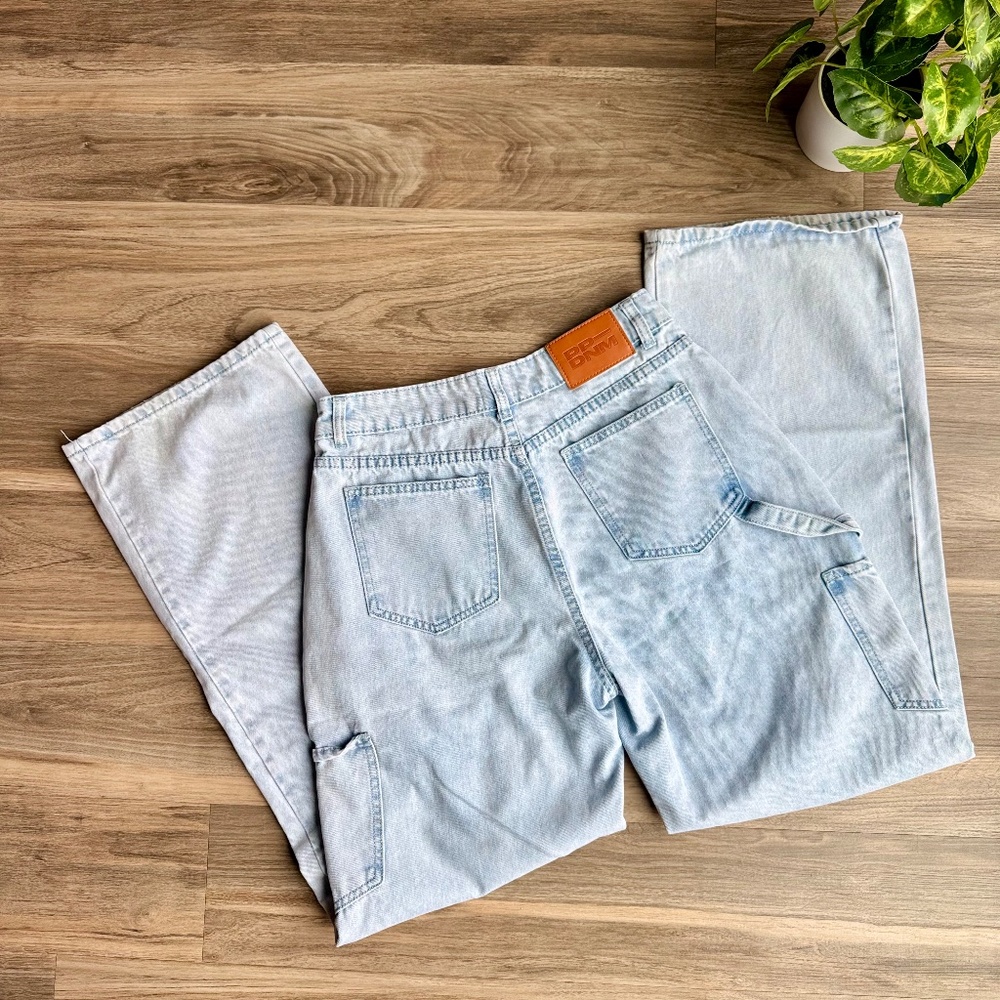 Princess Polly Miami Vice Light Wash Utility Cargo Denim Pants‎ Size 6 - Picture 12 of 14